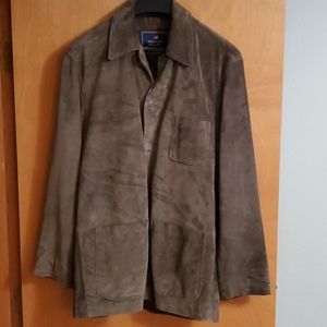 Men's suede coat fits like a LARGE